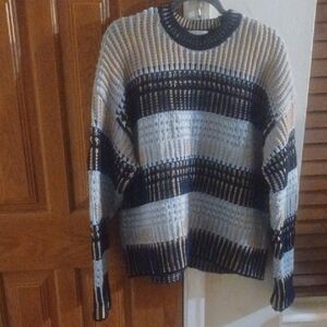 3.1 Phillip Lim Black and Gray Crew Neck Sweater